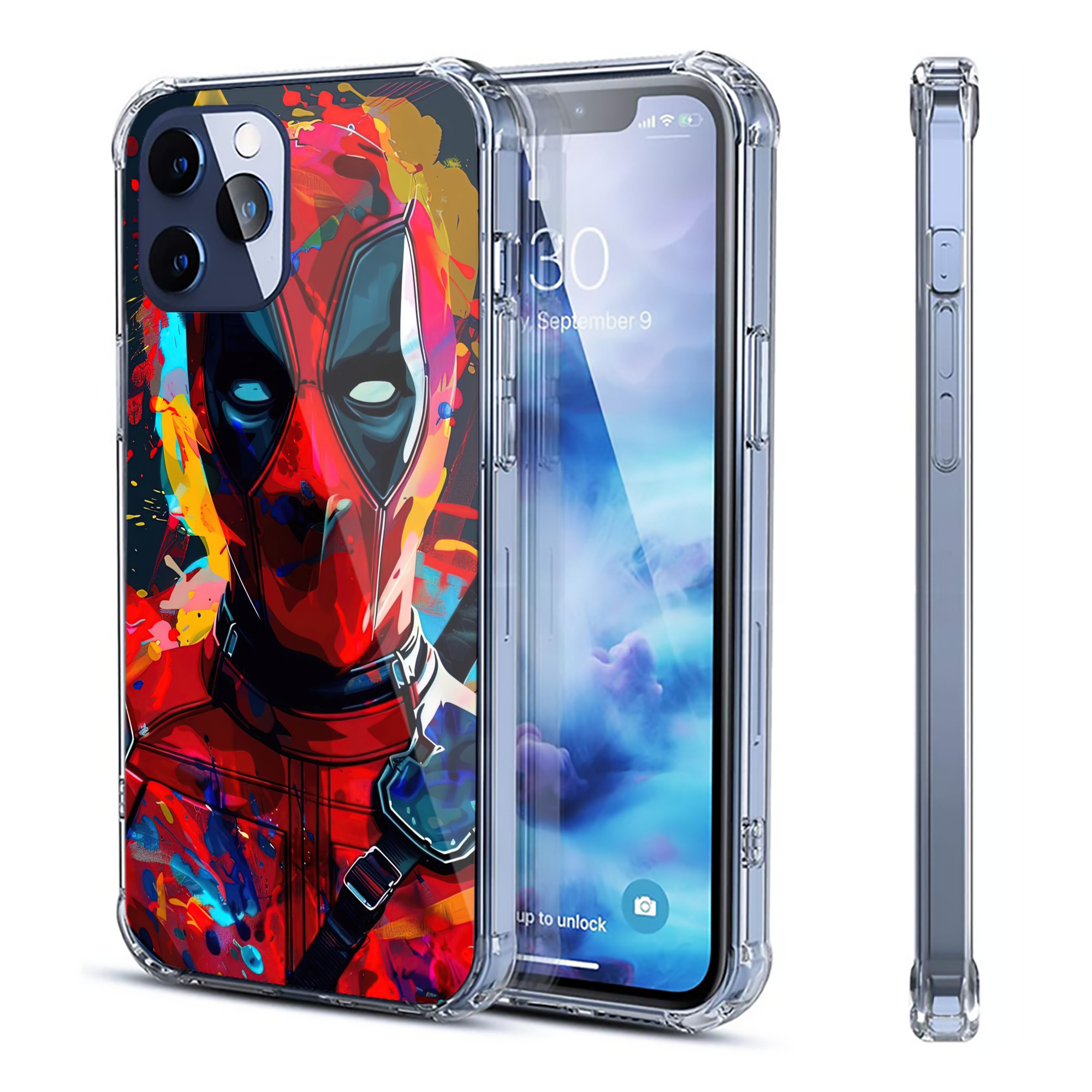 （画像用） Deadpool デッドプール 【iPhone 12シリーズ対応】透明スマホケース（クリアソフトケース）